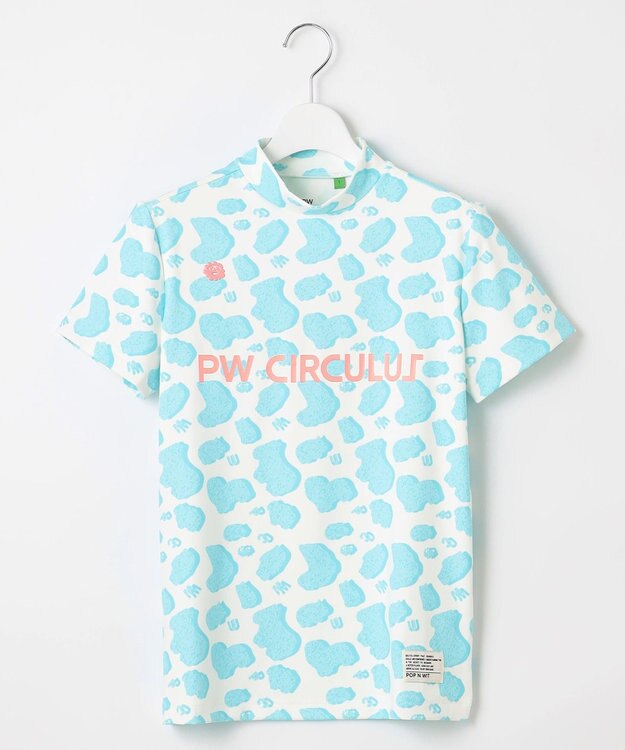 PW CIRCULUS 【永嶋花音プロ着用アイテム】【UV遮蔽率99.5% UVカット / 速乾 / ストレッチ】【WOMEN】アニマルドットモックT ゴルフウェア レディース ブルー系5