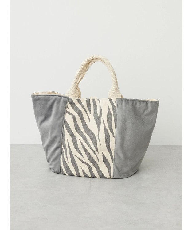 Green Parks ・ｓｏｆｉ　ベロアアニマルプリントトートバッグ Gray