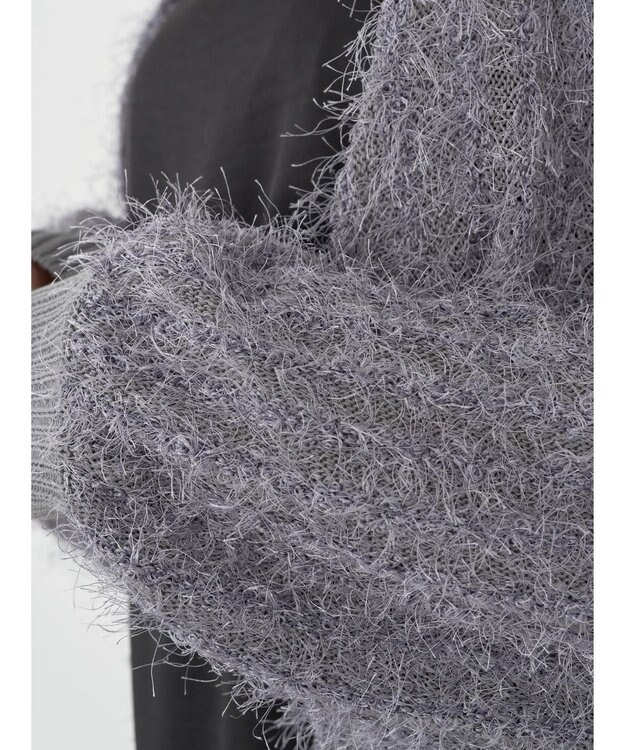 earth music&ecology ふさふさショートカーディガン Gray