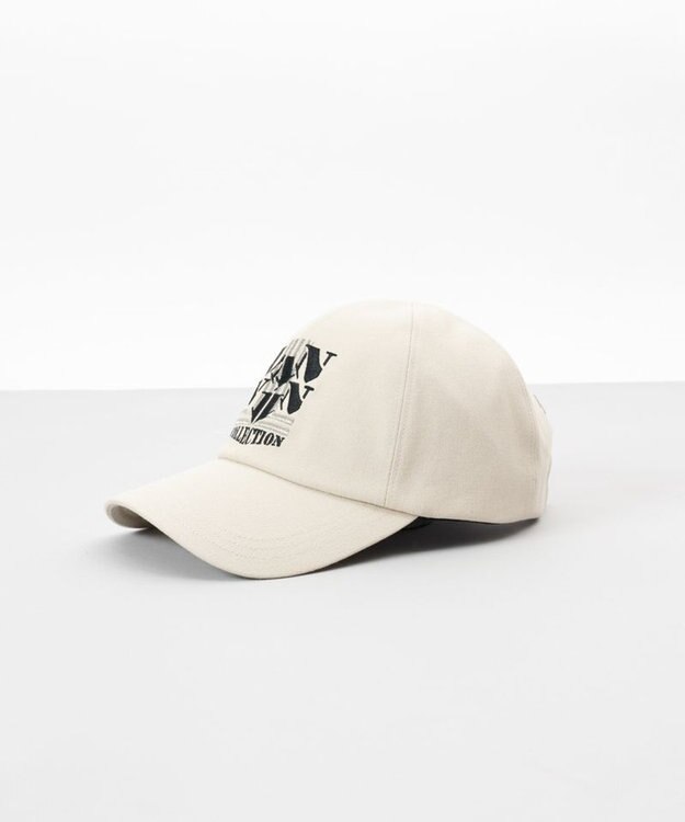 AURORA 【 LANVIN COLLECTION（ランバン コレクション） 】ＪLロゴ刺しゅうキャップ ベージュ