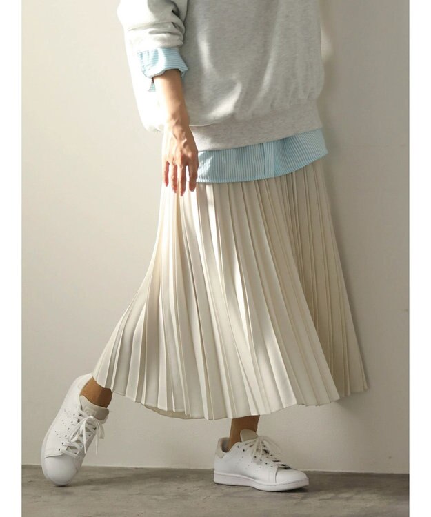 Green Parks プリーツスカート Ivory