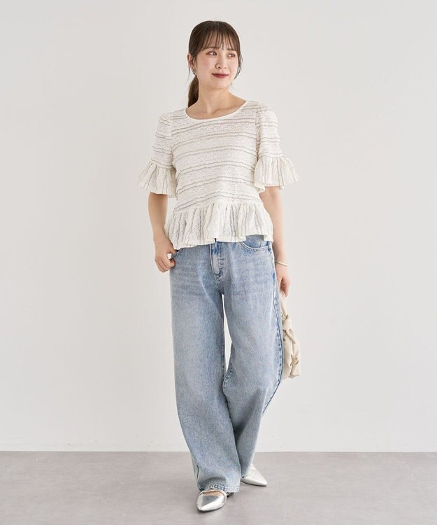 Green Parks ・ＳＵＧＡＲ　ＳＰＯＯＮ　レースフリルプルオーバー Off White