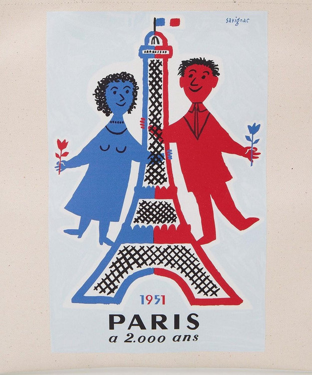 TOPKAPI 【Breath TOPKAPI】サヴィニャック × Breath TOPKAPI アート プリント フラット オーガニックキャンバス トート バッグ レッド