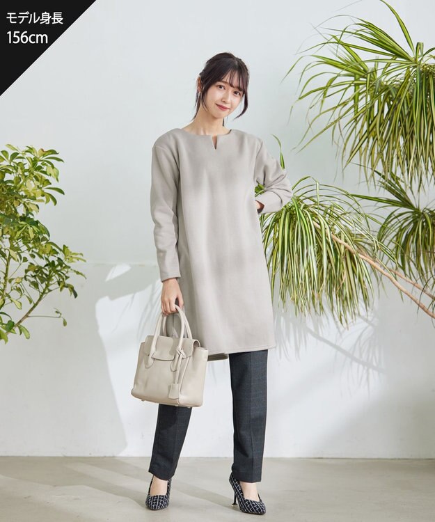 Tiaclasse 【洗える】裏起毛チュニック グレージュ