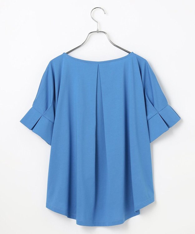 #Newans 【乾燥機可能/接触冷感】タックスリーブカットソー ブルー