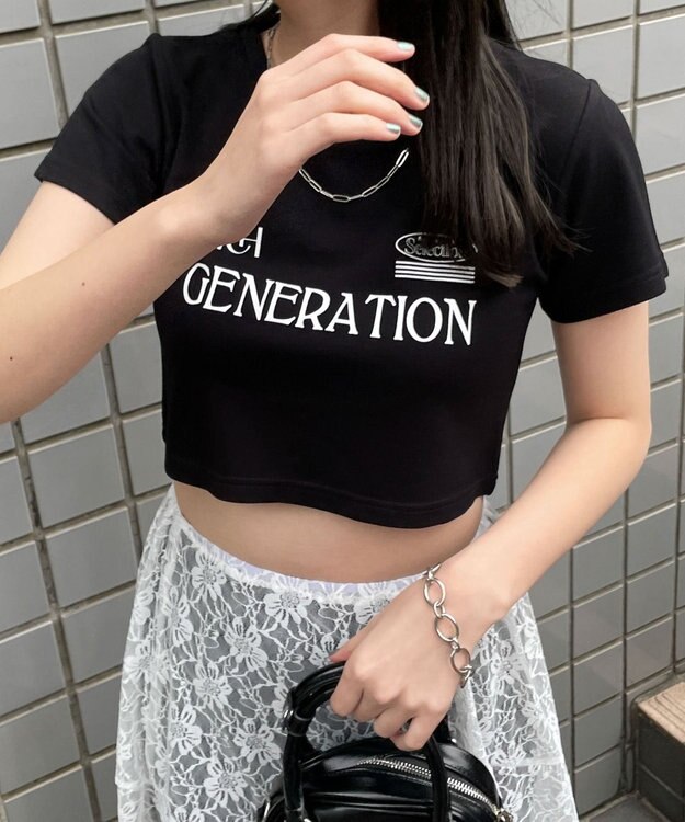 WEGO グラフィックちびT ブラック