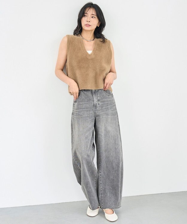 UNFILO 【UNFILO DENIM】バレルレッグデニム グレー