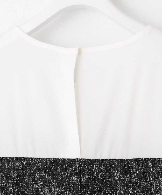 ANY SIS L 【洗える】ツイードコンビ ワンピース ブラック系