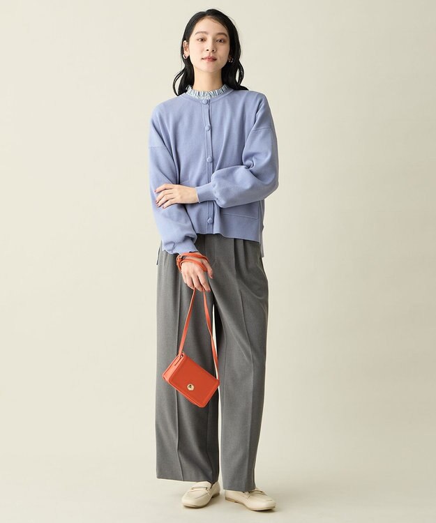 ANY 【LEE掲載/6サイズ展開/裏起毛/ウエストゴム】ウォームワイドパンツ チャコール