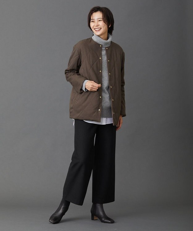 J.PRESS LADIES 【洗える】チェルビック セミワイド パンツ ブラック系