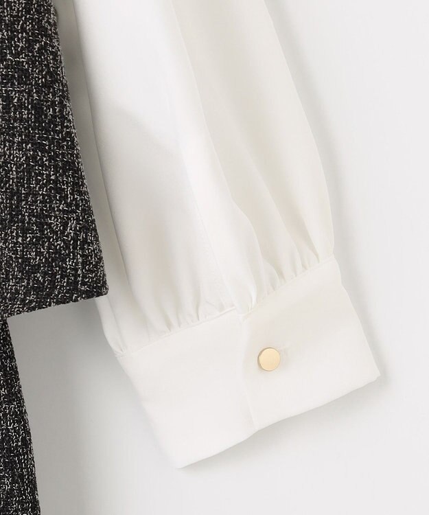 ANY SIS 【洗える】ツイードコンビ ワンピース ブラック系