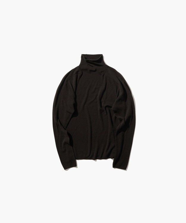 ATON ROYAL WOOL CIRCULAR RIB | タートルネックセーター BLACK