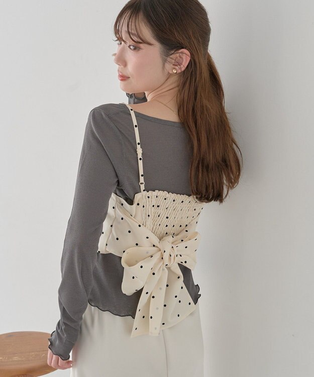 earth music&ecology ２ＷＡＹドットリボンビスチェ Ivory