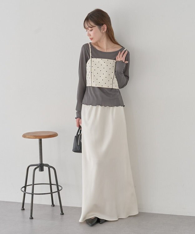 earth music&ecology ２ＷＡＹドットリボンビスチェ Ivory