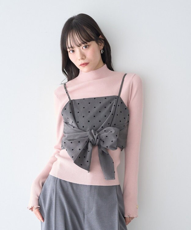 earth music&ecology ２ＷＡＹドットリボンビスチェ Gray