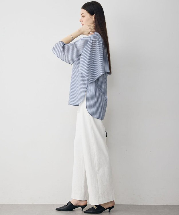 ICB 【先行予約】シルフィーローン ハンカチーフスリーブブラウス デニムストライプ