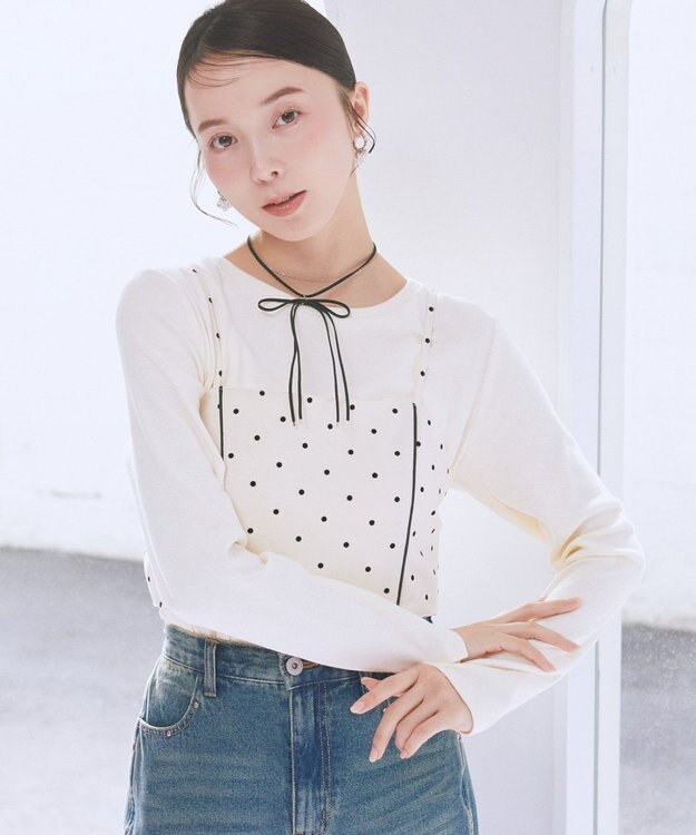 earth music&ecology ２ＷＡＹドットリボンビスチェ Ivory