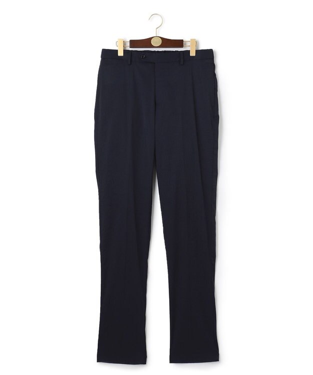 J.PRESS MEN メカニカルストレッチ ヘリンボンパンツ ネイビー系