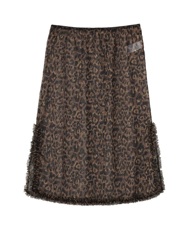 earth music&ecology レイヤードスカート(Long) Leopard