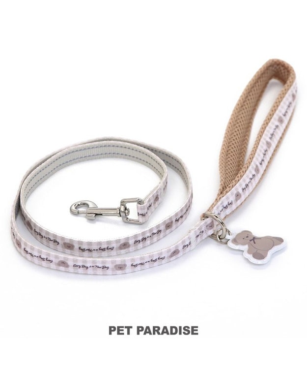 PET PARADISE ペットパラダイス リード【ＳＳ~Ｓ】 くまちゃん柄 ベージュ