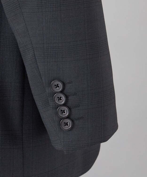 GOTAIRIKU 横に伸びる【TasmaniaWool/タマニアウール】ストレッチ スーツ_グレー格子柄 グレー格子地柄