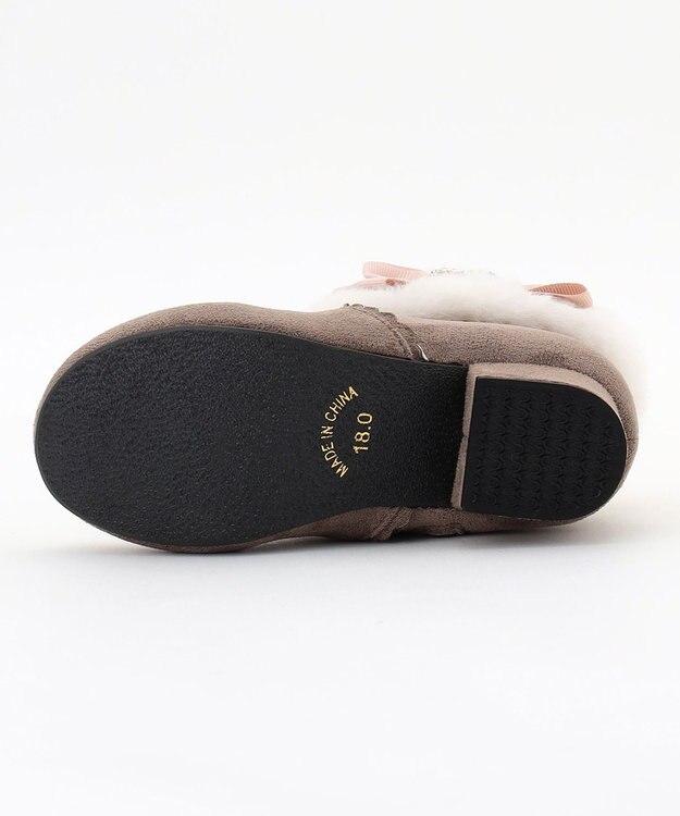 ANY KIDS リボンフェイクファーブーツ ブラウン