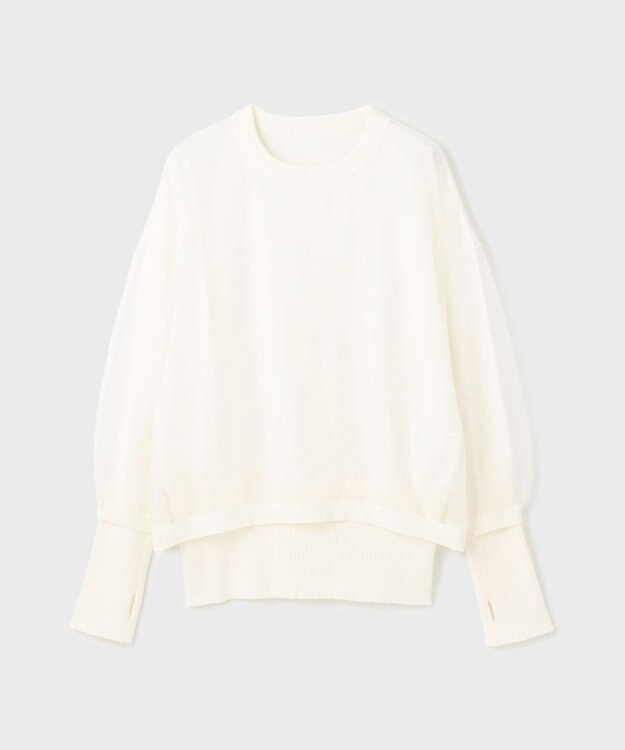 GRACE CONTINENTAL シアーニットトップ ホワイト