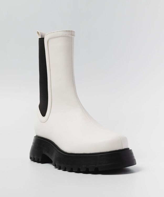 BONTRE 【PRECIEUX JOUET/プレシュウジュエ】トラックソールミドルサイドゴアブーツ ホワイト