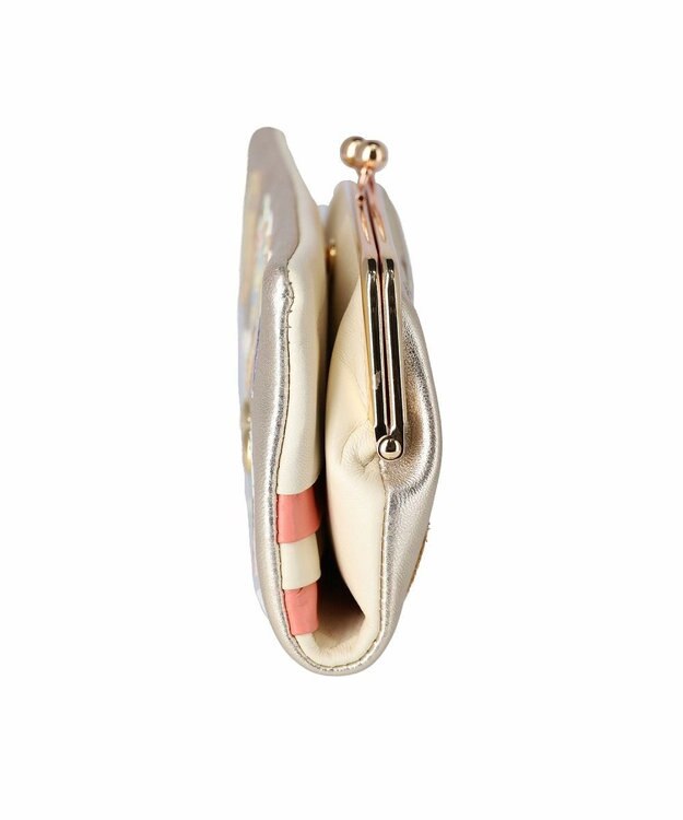 tsumori chisato CARRY tcパッチワーク がま口 長財布 ゴールド