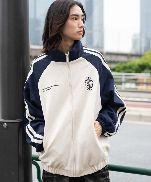 WEGO 【ユニセックス着用ITEM】フェイクスウェードトラックジャケット ネイビー