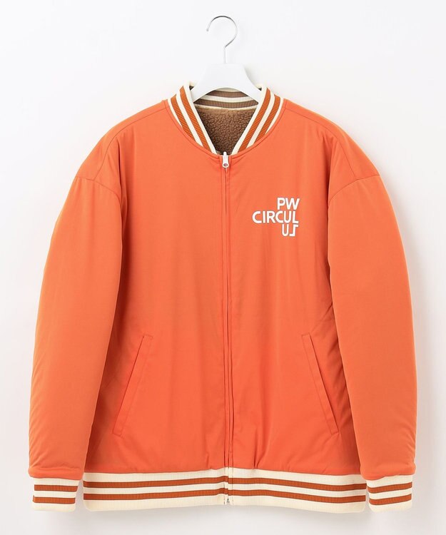 PW CIRCULUS 【MEN】【撥水/防風】リバーシブル ボア ジップアップ ブルゾン ベージュ×オレンジ