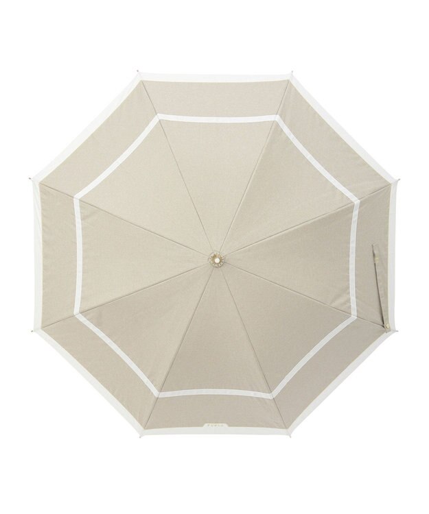 MOONBAT FURLA 晴雨兼用日傘 長傘 シャンブレー切継 ／遮光 遮熱 UV ホワイト