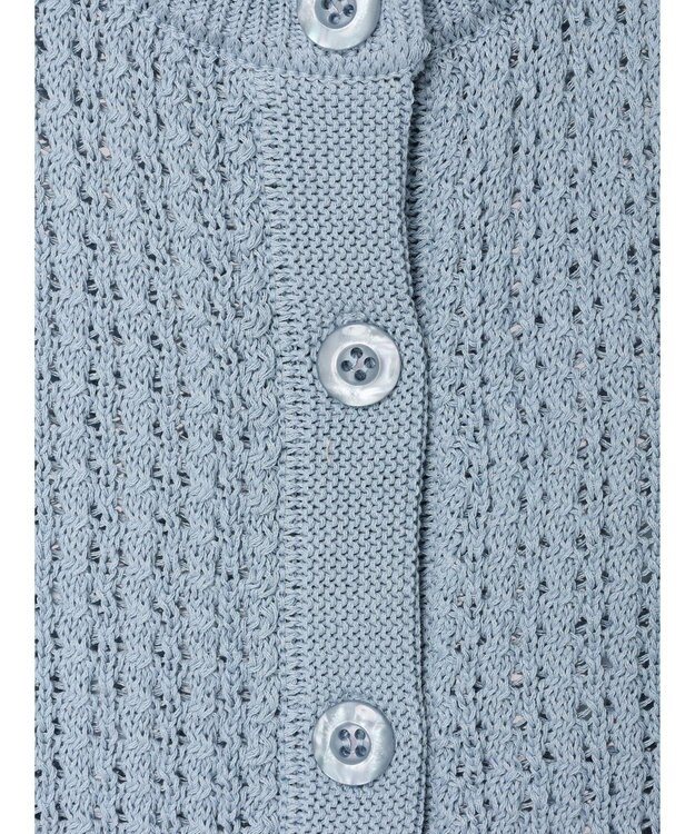 earth music&ecology 透かし柄ポケットカーディガン Sax