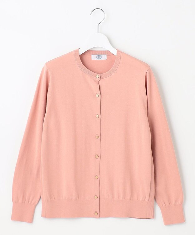 J.PRESS LADIES S 【洗える】 BASIC HI-COTTON カーディガン ピンク系