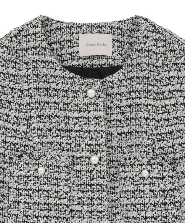 Green Parks Ｏ．ツィードペプラムベスト Black