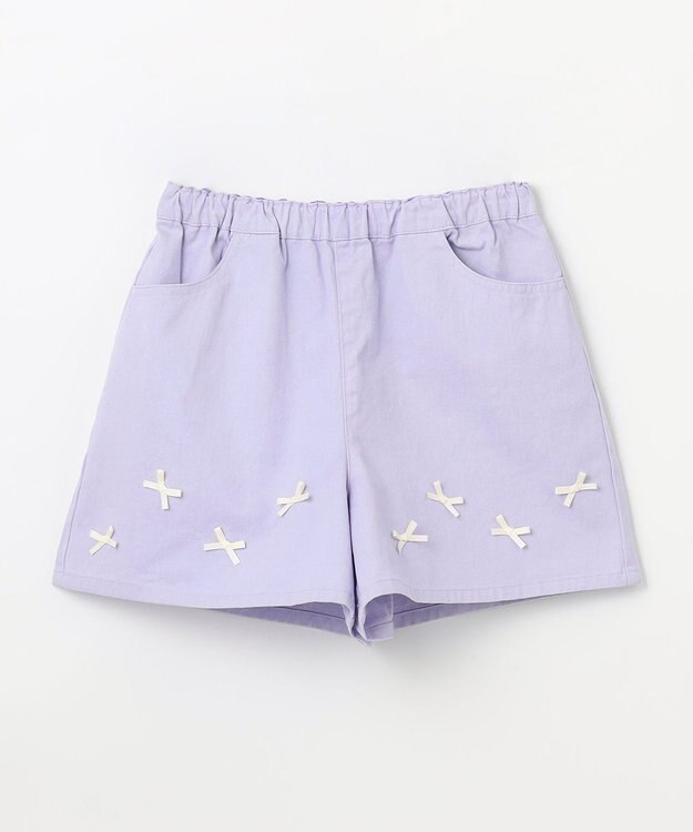 ANY KIDS ひんやりクール リボンショートパンツ ラベンダー