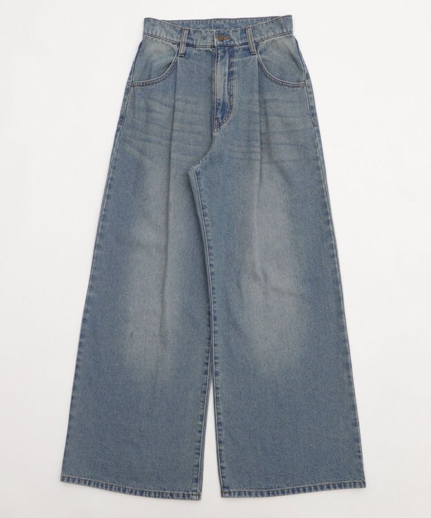 WEGO モチーフデニムタックパンツ デニム中濃加工色