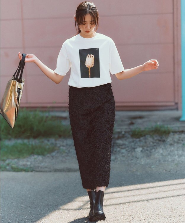 自由区 【カタログ掲載・洗える】PHOTO Tシャツ オフ(フラワーフォト)