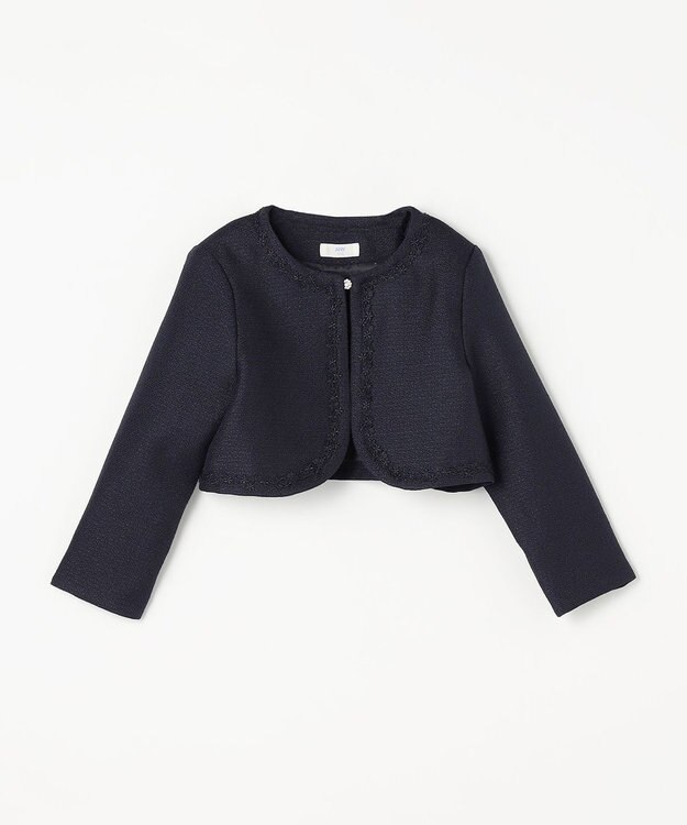 ANY KIDS ノーカラー ボレロジャケット ネイビー