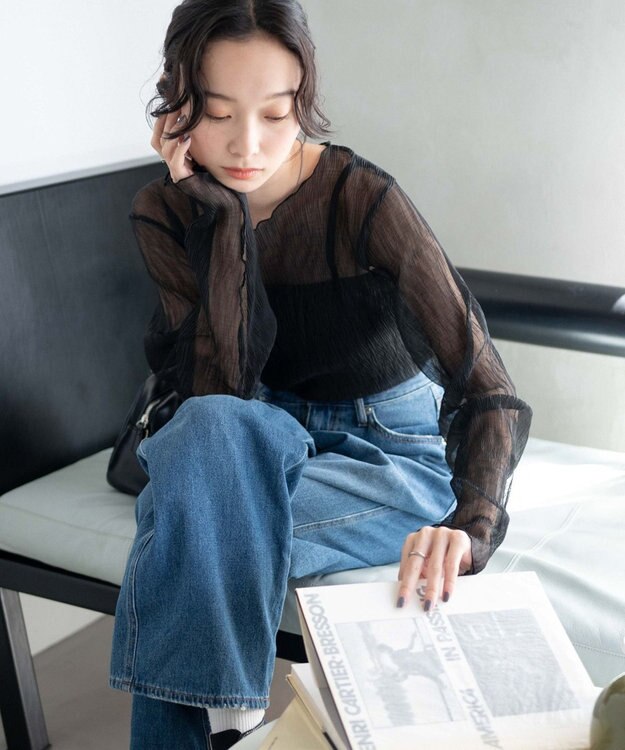 WEGO シアープリーツメロウロンT ブラック