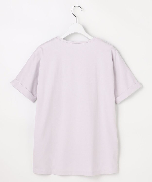 ANY SIS フラワープリント ロゴＴシャツ アイスグレー