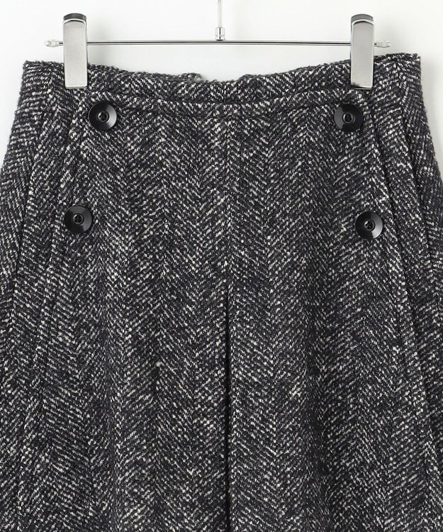 #Newans 【セットアップ可能】裏地キュロットツイードスカート グレー