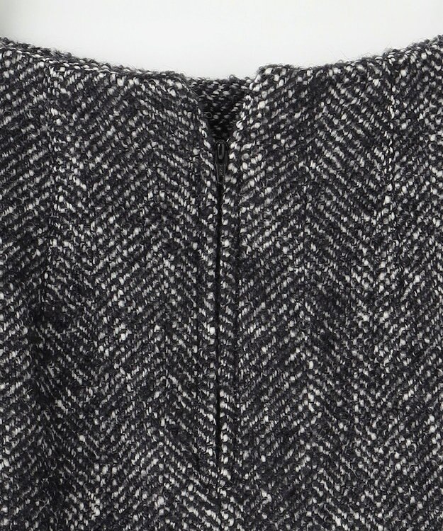 #Newans 【セットアップ可能】裏地キュロットツイードスカート グレー