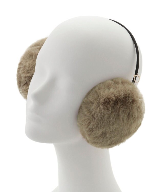 MOONBAT 【FUDGE11月号掲載】PAUL & JOE ACCESSOIRES ネコチャーム付フェイクファーイヤマフ（細アーム） ベージュ