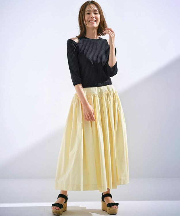 組曲 【組曲×setsuko sagittaire】カーヴィフレアスカート シャンパンベージュ系