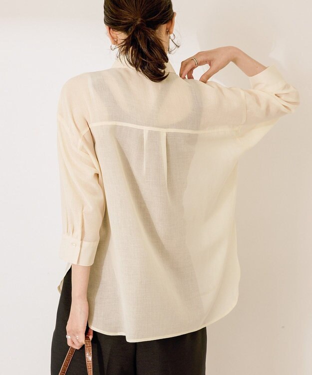 AMERICAN HOLIC シアーボイルレギュラー7分袖シャツ Ecru