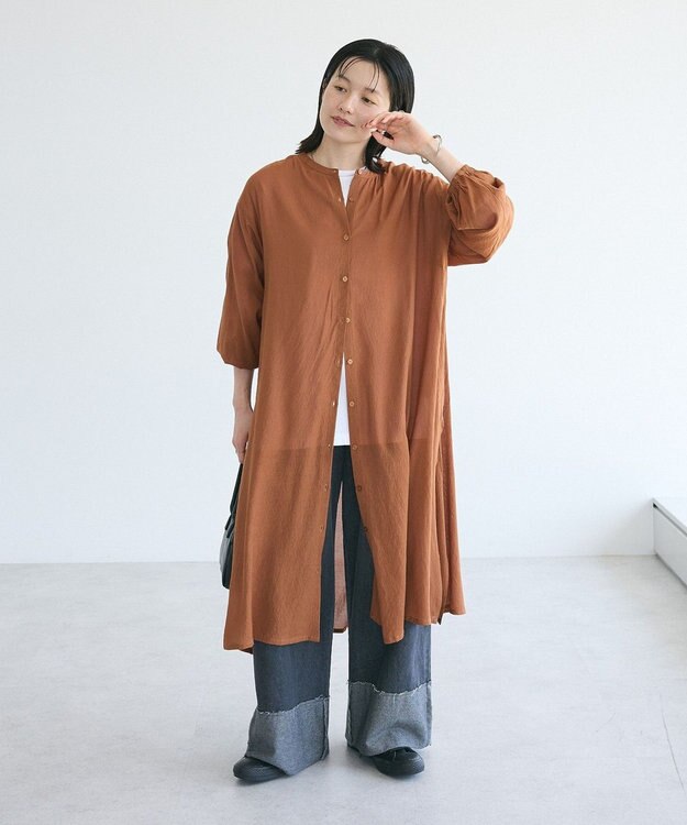 CRAFT STANDARD BOUTIQUE ヴィンテージボイル羽織ワンピース Camel