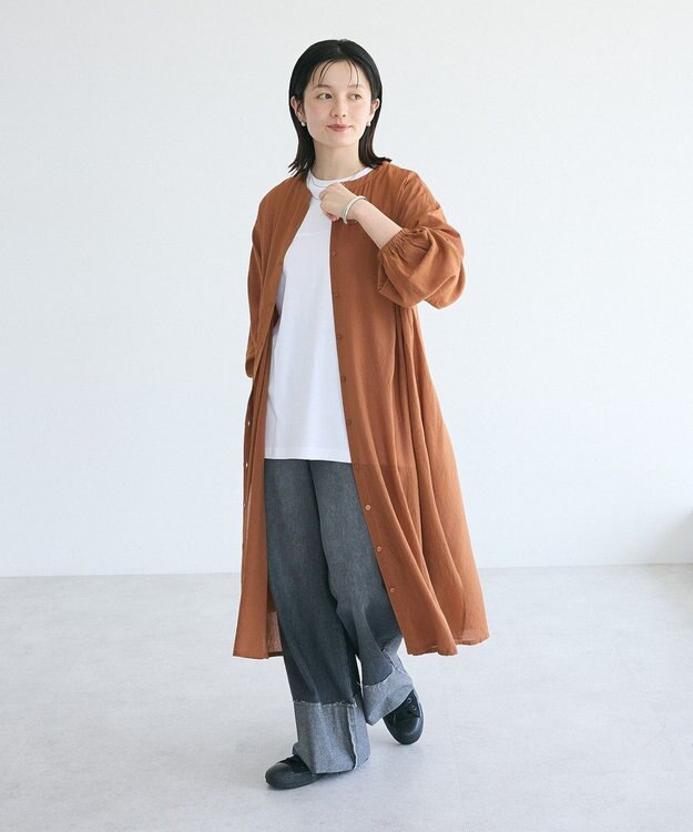 CRAFT STANDARD BOUTIQUE ヴィンテージボイル羽織ワンピース Camel