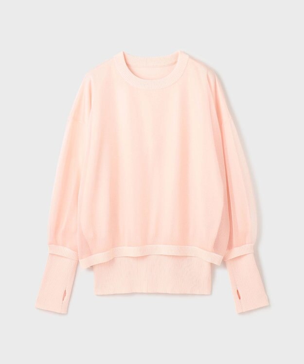 GRACE CONTINENTAL シアーニットトップ ピンク