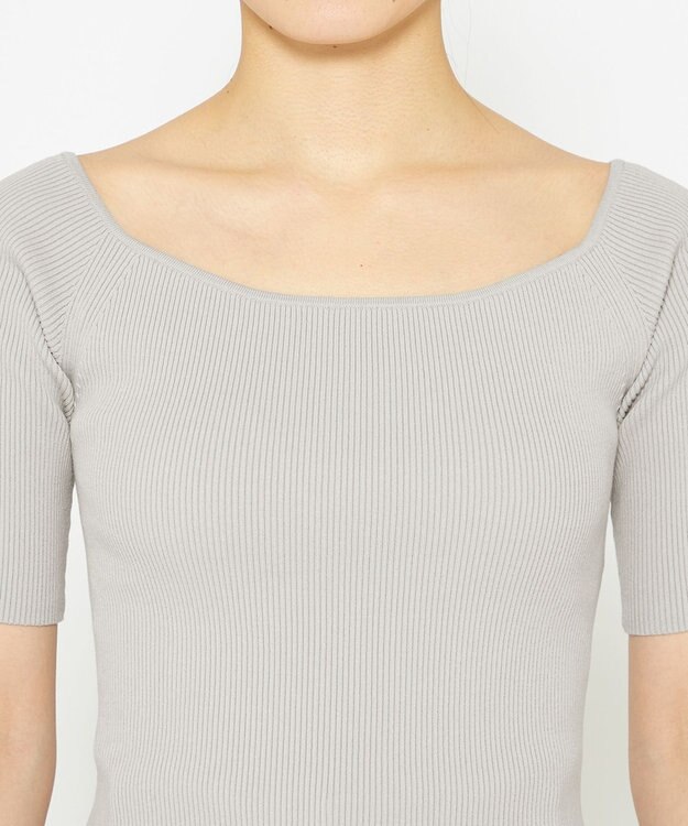 uncrave 【ご好評につき追加生産】ドライタッチ ニット オフショル トップス（uncrave WHITE） アイスグレー